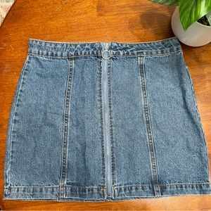 Forever 21 Front Zip Denim Skirt
